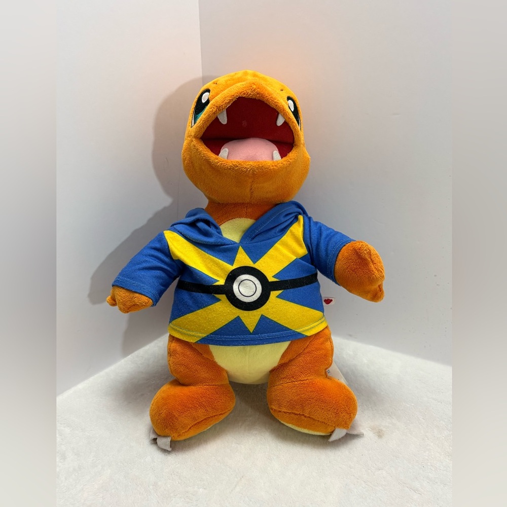 Build-A-Bear Pokemon Charmander Stuffed Plush Retired  with Blue Hoodie